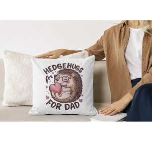 Coussin Fête des pères de hérisson mignonne