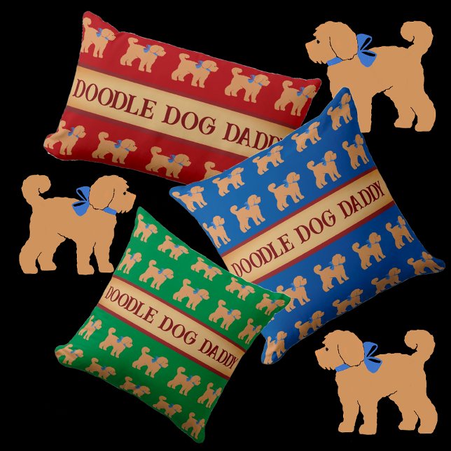 Coussin Fête des pères Doodle Chien Papa (Créateur téléchargé)