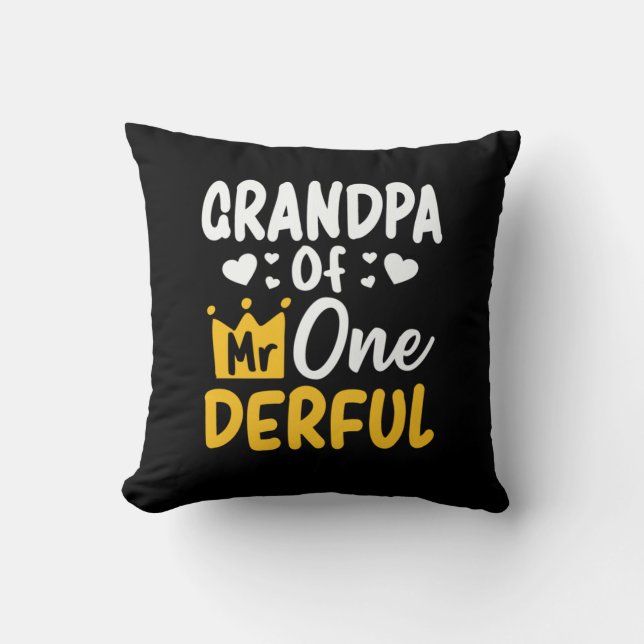 Coussin Fête des pères |Grand-père de M. Onederful 1er ann (Recto)
