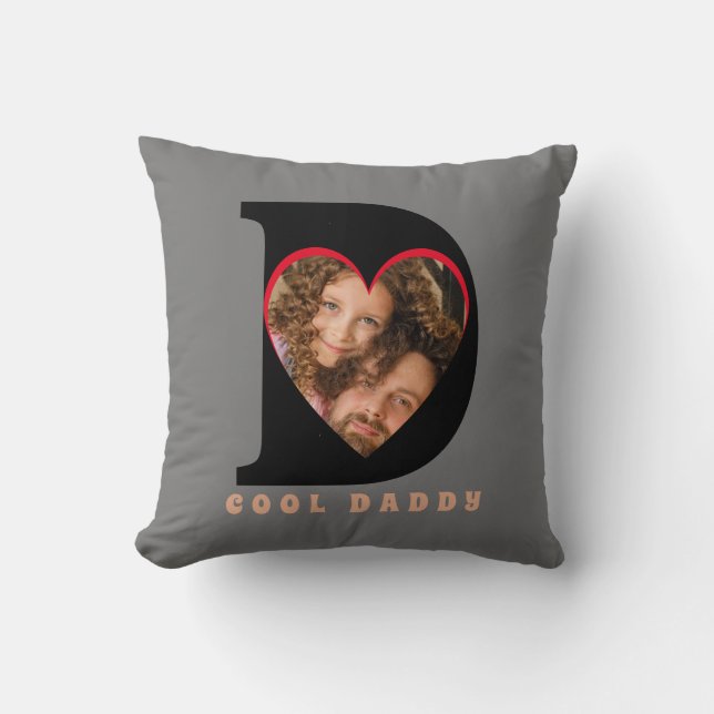 Coussin Fête des pères Keepsaké Photo Papa Heart Collage (Recto)