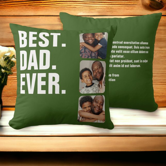 Coussin Fête des pères personnalisée cadeau photo meilleur (Créateur téléchargé)