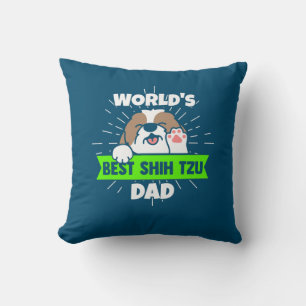 Coussin Fête des pères World Best Shih Tzu Chien Papa