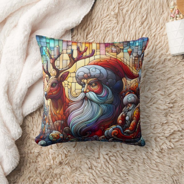 Coussin Fête d'hiver avec Père Noël & rennes ! (Couverture)