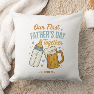 Coussin Fête du Premier Père ensemble - Bière et Bouteille