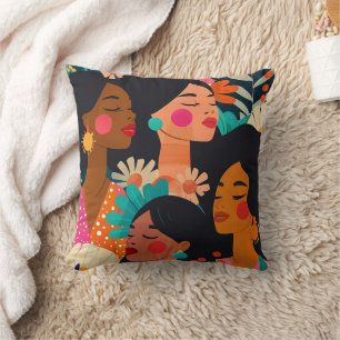 Coussin Fête internationale des femmes rose florale