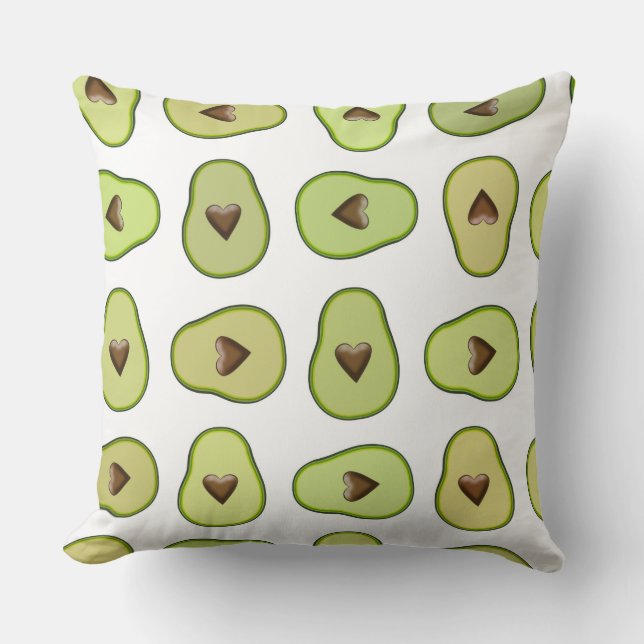 Coussin Fête ludique et saine pour le cœur de l'avocat (Recto)
