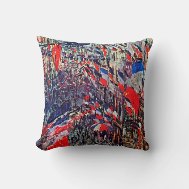 Coussin Fête Nationale à Paris, Claude Monet (Recto)