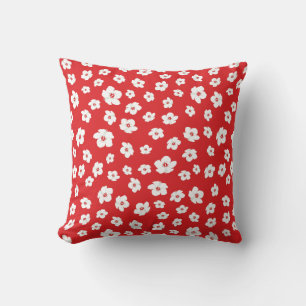 Coussin Fête Noël Rouge Blanc Hibiscus Fleur