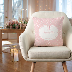 Coussin Fête Prénatale Points de Ruban Rose Bébé Fille Coq