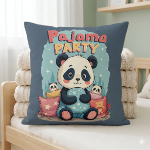 Coussin Fête Pyjama Kawaii Panda Soirée Cosy Aesthetic