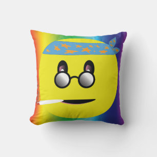 Coussin Fête sur le visage jaune