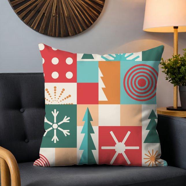 Coussin Fêtes de Noël Géométriques modernes (Créateur téléchargé)