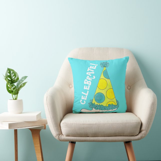 Coussin Fêtez ! Polka Dot, Casquette de la fête du Nouvel  (Chaise)