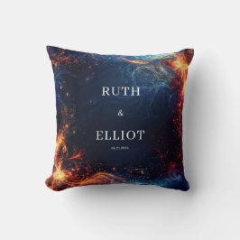 Coussin Feu Céleste Glace Tourbillon Abstrait Galaxie