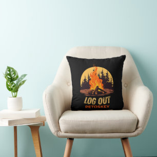 Coussin Feu de camp Petoskey Michigan