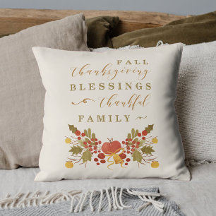 Coussin Feuillage aquarelle automnal festif