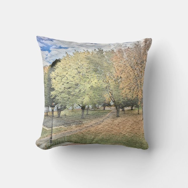 Coussin Feuillage d'automne dans le parc (Recto)