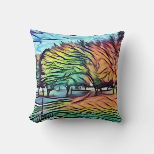 Coussin Feuillage d'automne dans le parc (Recto)