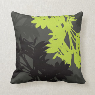 Coussin Feuillage Vert Déposez and Gray