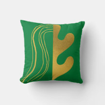 Feuille Abstraite Gold Green moderne