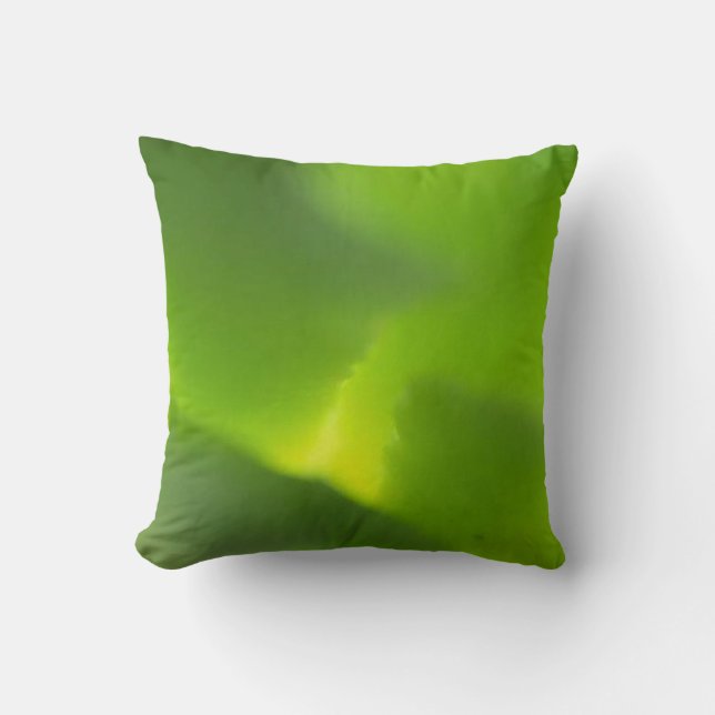 Coussin Feuille Abstraite verte et jaune (Recto)