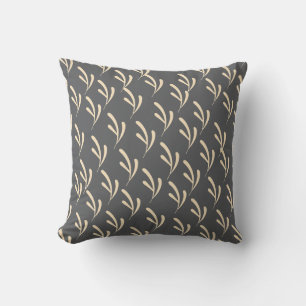 Coussin Feuille beige gris récurrent