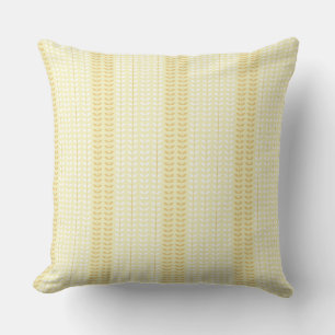 Coussin Feuille botanique de récolte de campagne jaune