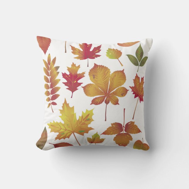 Coussin Feuille d'automne lumineux (Recto)