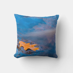 Coussin Feuille de chêne sur rocher dans la rivière Rossea