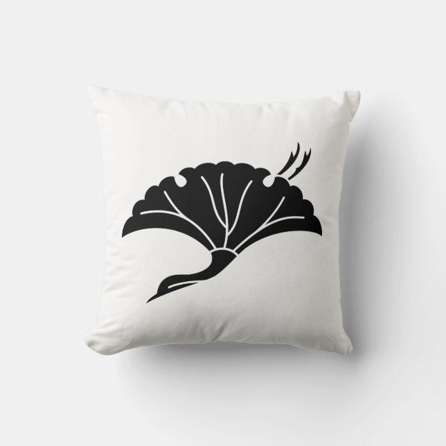 Coussin Feuille de ginkgo en forme de grue (Recto)