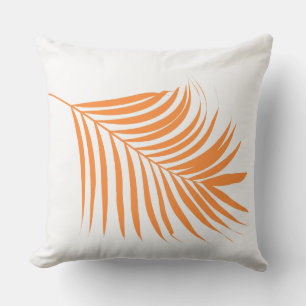 Coussin Feuille de palmier orange arbre plage côtière art 