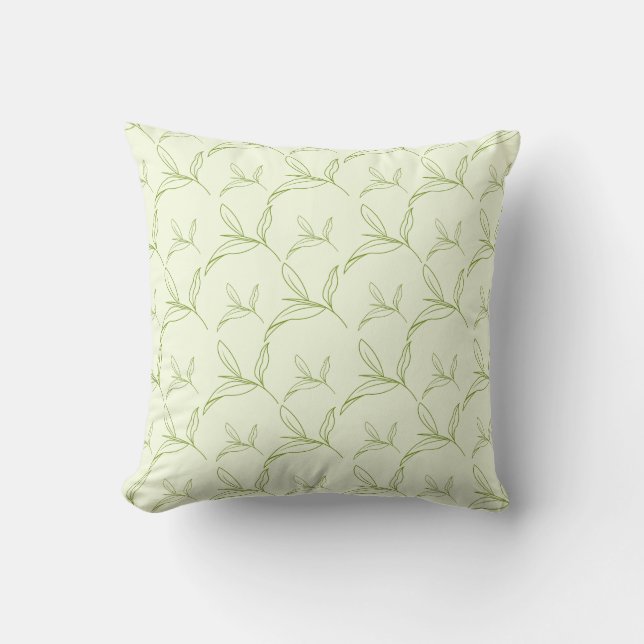 Coussin Feuille de thé naturel vert Motif sans joint (Recto)