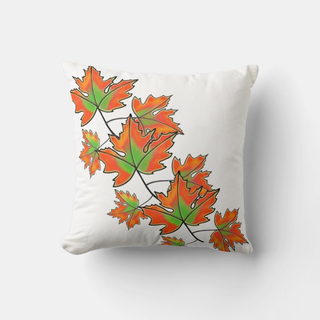 Coussin Feuille d'érable orange (Recto)