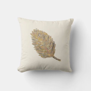 Coussin Feuille d'or -1 en crème
