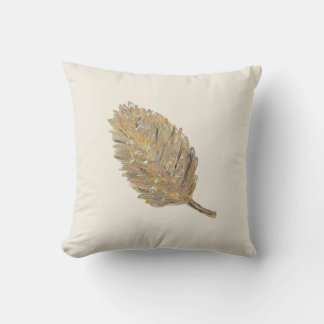 Coussin Feuille d'or -1 en crème