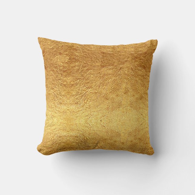 Coussin Feuille d'or élégante de Faux imprimée (Recto)