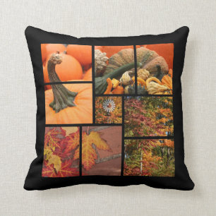 Coussin Feuille et citrouilles de chute