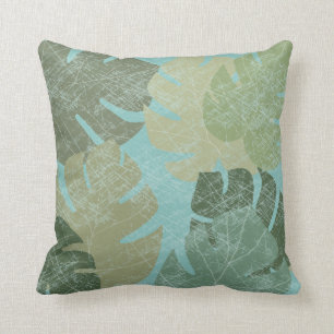 Coussin Feuille fané tropical