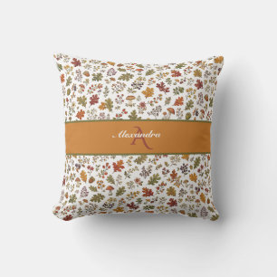 Coussin Feuille florale de champignon de bois d'automne No