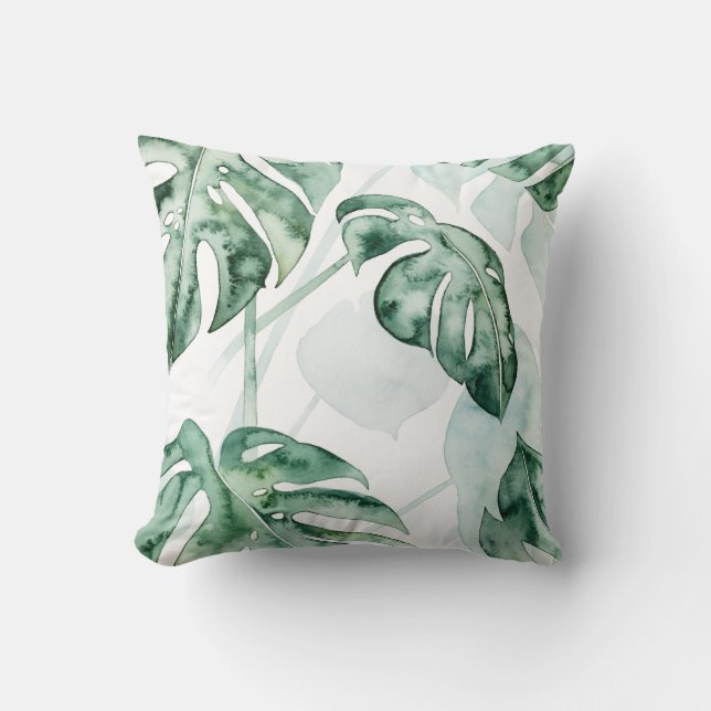 Coussin Feuille fractionnée de palme tropicale (Recto)