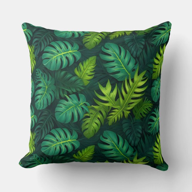 Coussin Feuille Green Palm (Recto)