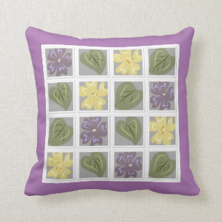 Coussin Feuille lilas et vert
