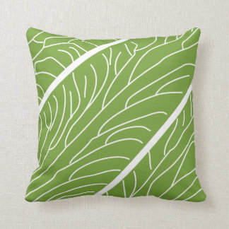 Coussin Feuille moderne de Kalo blanche/vert