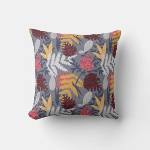 Coussin Feuille Motif de la forêt Bleu Automne Nature