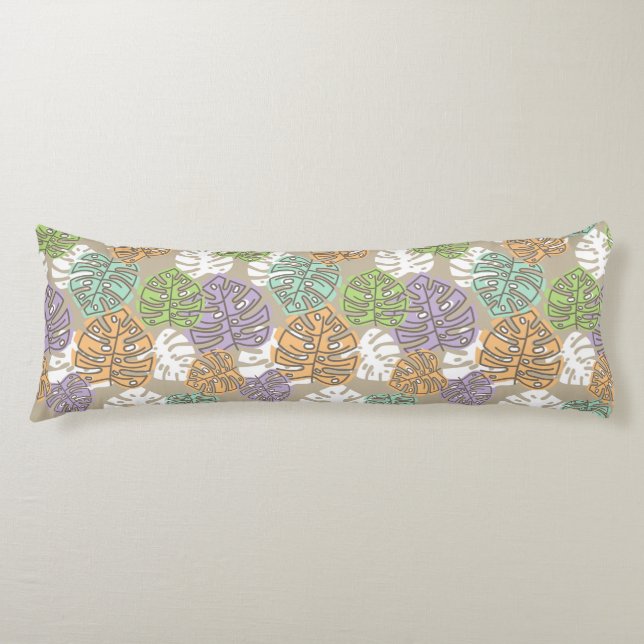 coussin feuille pastel (Devant)