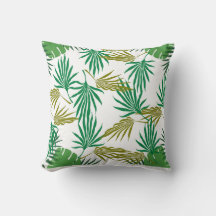 Coussin feuille tropical