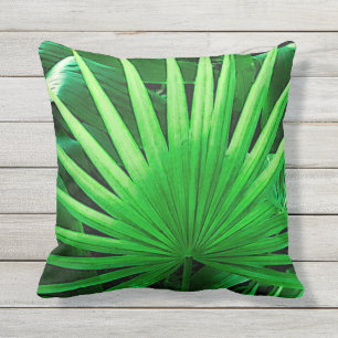 Coussin Feuille tropical, paume de moulin à vent,