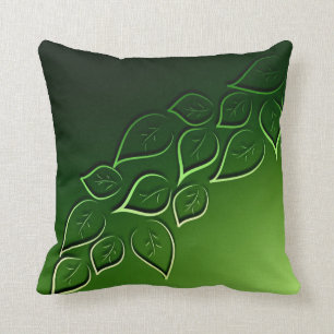 Coussin feuille vert élégant moderne