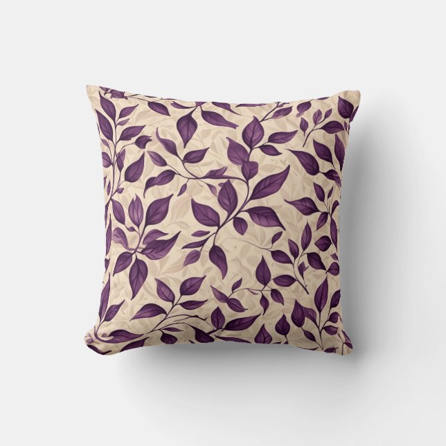 Coussin feuille violet (Recto)