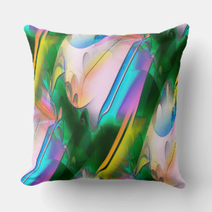 Coussin feuilles colorés Abstraits avec style psychédéliqu